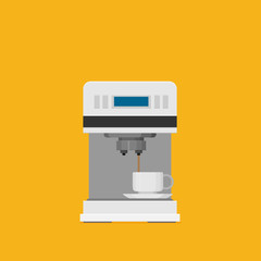 Flat vector coffee machine icon