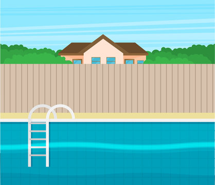 Background of swimming pool flat vector