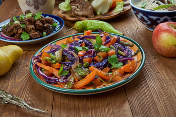  Mongolian veggies stir fry in spicy soy ginger sauce