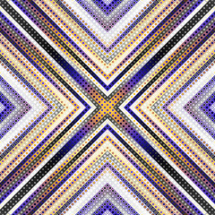 Geometric abstract symmetric pattern in low poly pixel art style. Seamless low poly background. Vector image.