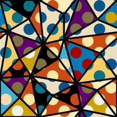 Fototapeta na wymiar Seamless geometric pattern. Classic polka dot pattern in a patchwork collage style. Vector image.