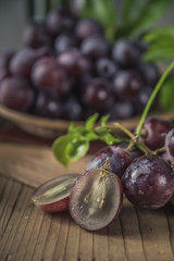 Healthy fruits Red grapes in the vineyard,