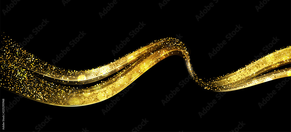 Aufkleber abstract shiny color gold wave design element