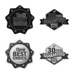 Vector illustration of emblem and badge logo. Set of emblem and sticker stock vector illustration.
