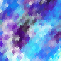 Blurred background. Geometric abstract pattern in low poly style. Effect of a glass. Small cubes. Vector image.
