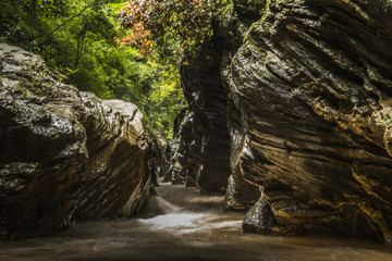 View of a beautiful autumn creek in Wangsirareng Nan Thailand