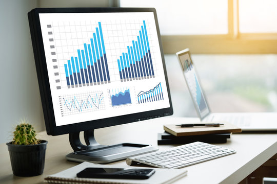 man business analytics and financial Business finances and accounting concept.