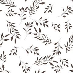 Floral bouquet vector pattern with small flowers and leaves - 225295394