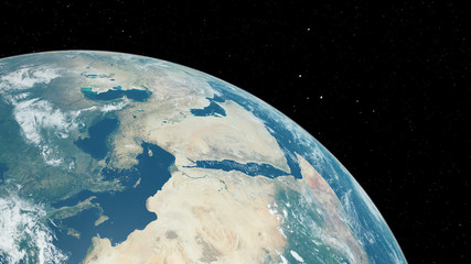 Naklejka na ściany i meble 3d rendered illustration of the earth from space