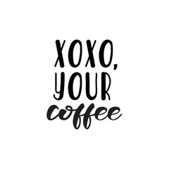 Lettering design with a coffee phrase. Vector illustration.