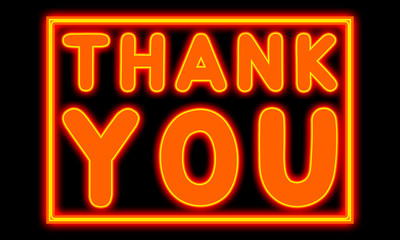 Thank You - glowing text on black background