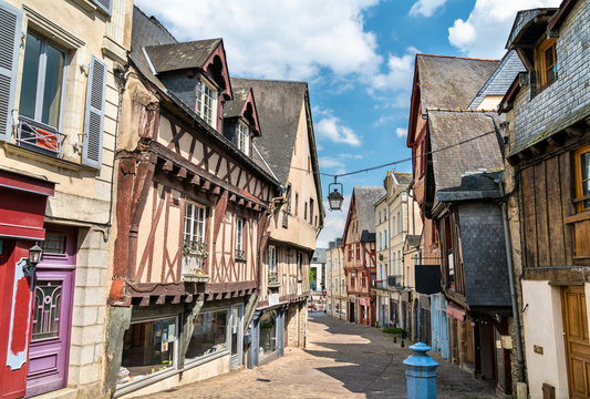 Fototapeta Traditional timbered house in Laval, France