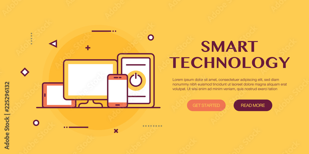 Wall mural smart technology banner