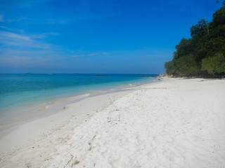 Deserted white sandy beach