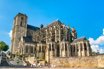 Saint Julien Cathedral of Le Mans in France - obrazy, fototapety, plakaty