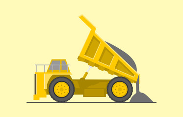 over time on site worker work exavator sillhouette sunset vector illustration 