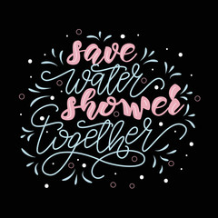 Lettering poster for Bathroom. Vector illustration.