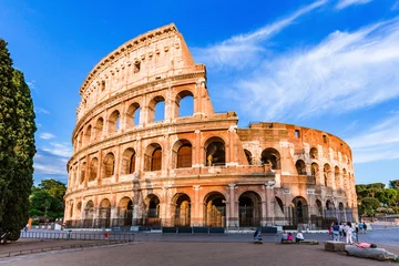 Foto op Plexiglas Rome, Italië. Het Colosseum of Colosseum bij zonsondergang. © SCStock