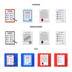 Isolated object of form and document logo. Set of form and mark stock symbol for web.