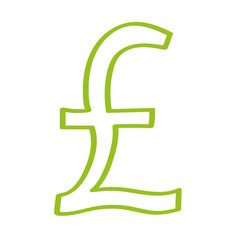 Obraz premium Handgezeichnetes Pfund-Symbol in hellgrün