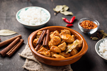Chicken tikka masala. Traditional Indian dish