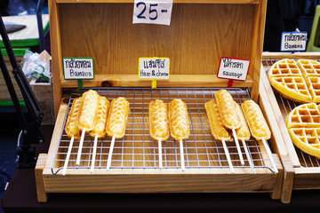 Waffles on street market in Phuket, Thailand