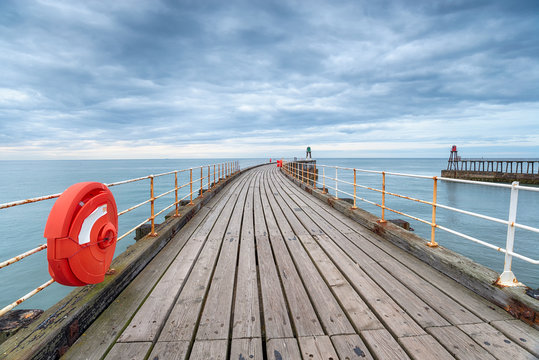 Whitby pier in Yorkshire