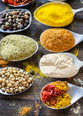 set of different spices and spices