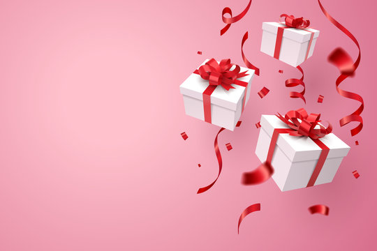 Falling gift box, Valentine's day celebrate