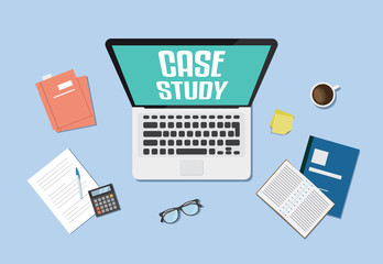 Case Study Laptop Desktop - obrazy, fototapety, plakaty