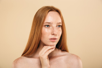 Beautiful young redhead woman