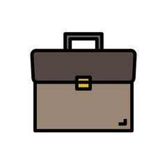 men briefcase colour line icon