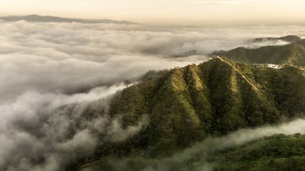 Landscape of Morning Mist with Mountain Layer at  north of Thailand