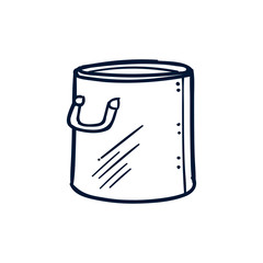 stock pot kitchen equipment doodle vector