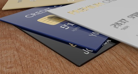 Pile of Credit Cards Close-up