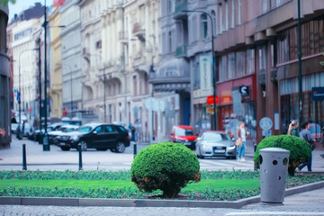Prague view / panoramic landscape of the czech republic, Prague view with red roofs of houses from above, landscape in the European capital
