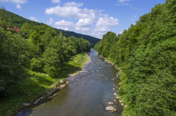 Fototapeta na wymiar river in the Carpathians
