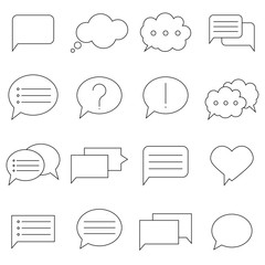 Minimal Set of Chat Bubble Line Icons. Thin line vector icons for website design and development, app development. Simple vector illustration.