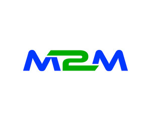 letters m2m linked design logo vector