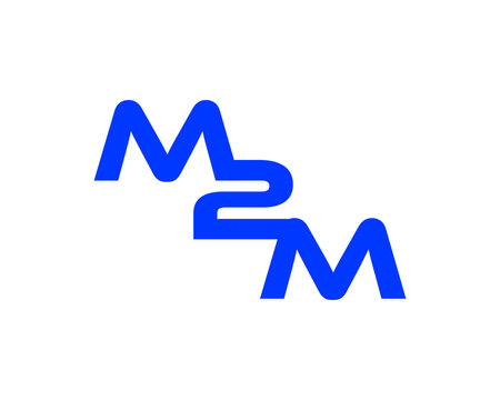letters m2m linked design logo vector