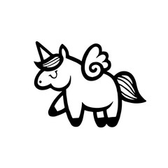 Unicorns. Vector illustration isolated on white background.