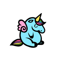 Unicorns. Vector illustration isolated on white background.