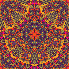Seamless pattern mandala design ethnic decorative ornament.