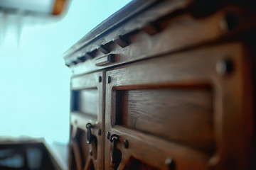 wooden chest of drawers / handmade, antique oak chest of drawers, vintage furniture