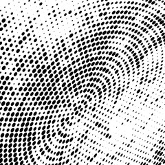 Abstract halftone wave dotted background.Vector modern optical pop art texture for posters, business cards, cover, labels mock-up, stickers layout. Futuristic twisted grunge pattern, dot, circles