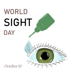 World sight day concept background. Flat illustration of world sight day vector concept background. The image of an eye.