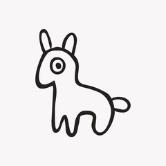 horse or dog drawn by a contour