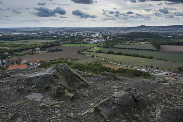 Fototapeta na wymiar A view of the countryside and the city of 