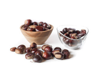 Two bowls of chestnuts
