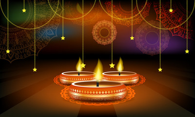 Vector Diwali Festival Sale Poster or Flyer or advertisement Layout Template.